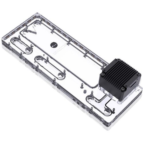 Bykski Distro Plate For PHANTEKS ECLIPSE P400 (PH-EC416PTG) - PMMA w/ 5v Addressable RGB(RBW) (RGV-PHA-416-P-K) - DDC Pump With Armor