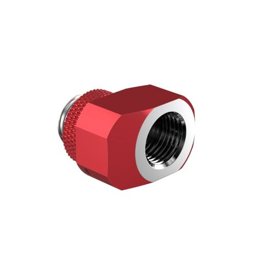 PrimoChill InterConnect SX Male to Female G 1/4in. Offset Full Rotary Fitting - Candy Red