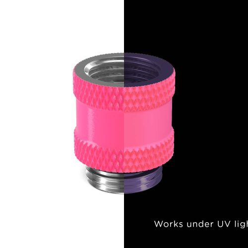 PrimoChill Male to Female G 1/4in. 15mm SX Extension Coupler - UV Pink