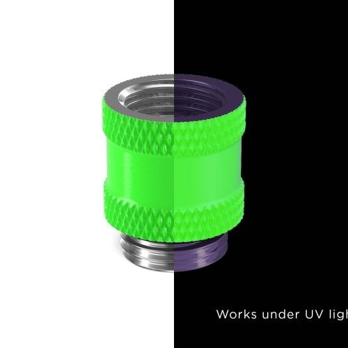 PrimoChill Male to Female G 1/4in. 15mm SX Extension Coupler - UV Green