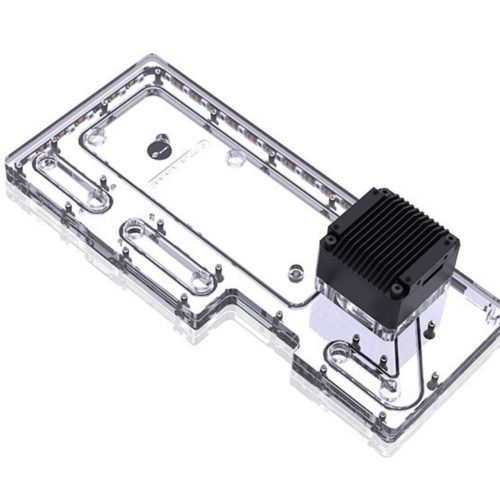 Bykski Distro Plate For NZXT H700I - PMMA w/ 5v Addressable RGB(RBW) (RGV-NZXT-H700I-P-V2-K) - DDC Pump With Armor