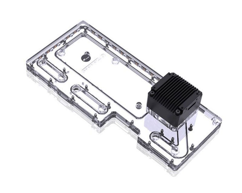 Bykski Distro Plate For NZXT H700I - PMMA w/ 5v Addressable RGB(RBW) (RGV-NZXT-H700I-P-V2-K) - DDC Pump With Armor