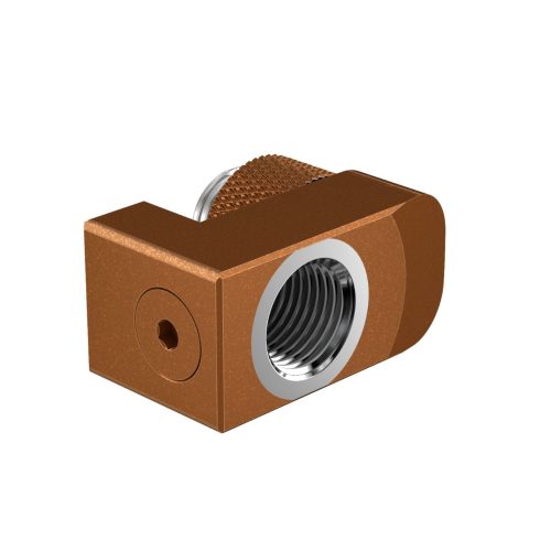 PrimoChill Male to Female G 1/4in. Supported Offset Rotary Fitting - Copper