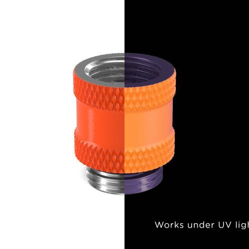 PrimoChill Male to Female G 1/4in. 15mm SX Extension Coupler - UV Orange