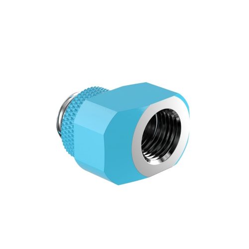 PrimoChill InterConnect SX Male to Female G 1/4in. Offset Full Rotary Fitting - Sky Blue