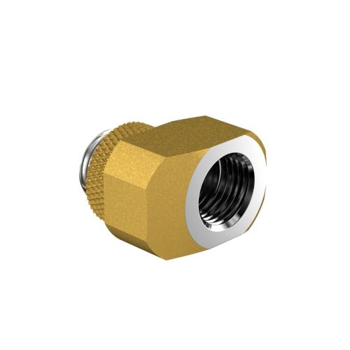 PrimoChill InterConnect SX Male to Female G 1/4in. Offset Full Rotary Fitting - Gold