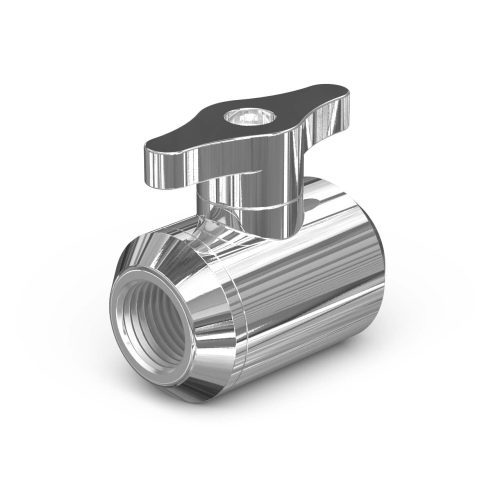 PrimoChill Female to Female G 1/4 Drain Ball Valve - PrimoChill - KEEPING IT COOL Nickel Silver