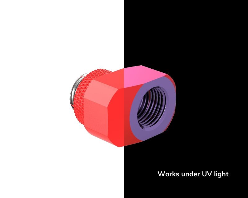 PrimoChill InterConnect SX Male to Female G 1/4in. Offset Full Rotary Fitting - UV Red