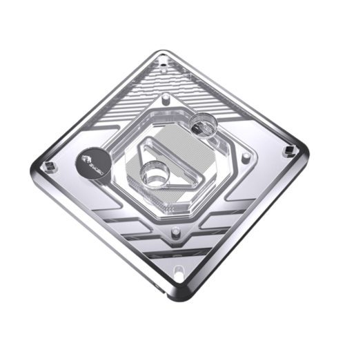 Bykski CPU-XPR-MK-I-V5 High-Efficiency CPU Water Cooling Block - Featuring High Flow Optimized 0.2mm Fins -  Full PMMA Mounting w/ 5v Addressable RGB - for Intel LGA 1200/1700 - 115x - 2011/2066 - Silver