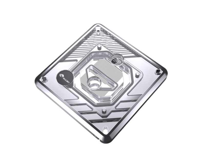 Bykski CPU-XPR-MK-I-V5 High-Efficiency CPU Water Cooling Block - Featuring High Flow Optimized 0.2mm Fins -  Full PMMA Mounting w/ 5v Addressable RGB - for Intel LGA 1200/1700 - 115x - 2011/2066 - Silver