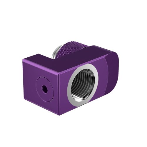 PrimoChill Male to Female G 1/4in. Supported Offset Rotary Fitting - Candy Purple