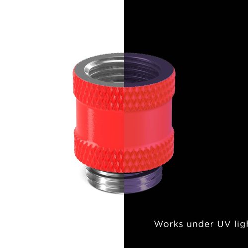 PrimoChill Male to Female G 1/4in. 15mm SX Extension Coupler - UV Red