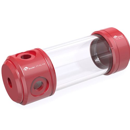 Bykski 50mm Anodized Aluminum Cylindrical Reservoir - 150mm (CT-AL-V2) - Red