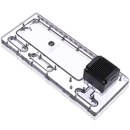 Bykski Distro Plate For InWin H-Frame2.0 - PMMA w/ 5v Addressable RGB(RBW) (RGV-INW-HF2.0-P-K) - DDC Pump With Armor