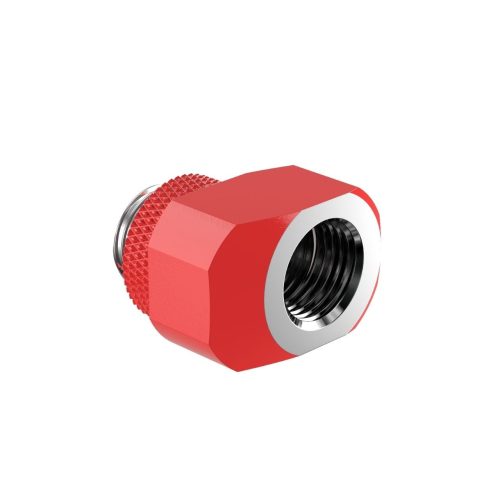 PrimoChill InterConnect SX Male to Female G 1/4in. Offset Full Rotary Fitting - Razor Red