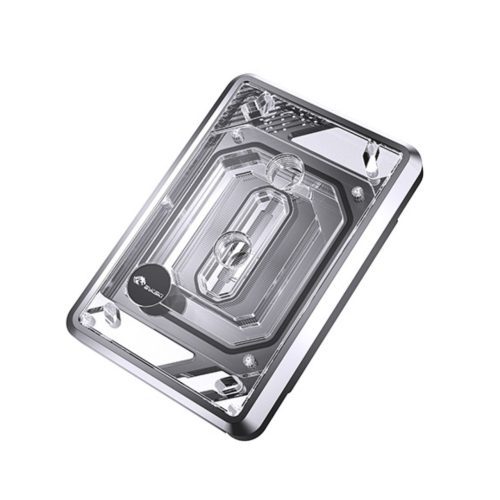 Bykski CPU-XPR-MK-M-V5 High-Efficiency CPU Water Cooling Block - Featuring High Flow Optimized 0.2mm Fins -  Full PMMA Mounting w/ 5v Addressable RGB - for AMD Ryzen 3/5/7/9 (AM4/AM5) - Silver