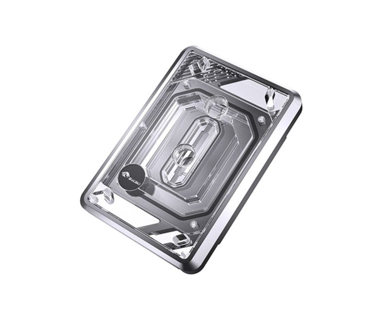 Bykski CPU-XPR-MK-M-V5 High-Efficiency CPU Water Cooling Block - Featuring High Flow Optimized 0.2mm Fins -  Full PMMA Mounting w/ 5v Addressable RGB - for AMD Ryzen 3/5/7/9 (AM4/AM5) - Silver