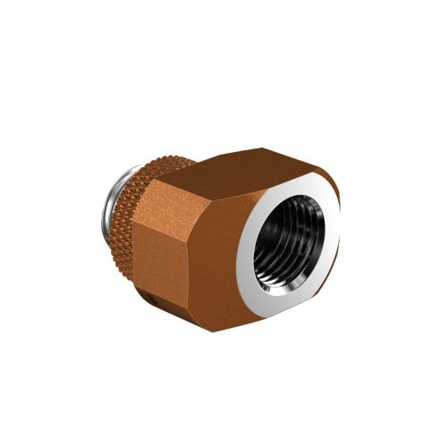 PrimoChill InterConnect SX Male to Female G 1/4in. Offset Full Rotary Fitting - Copper