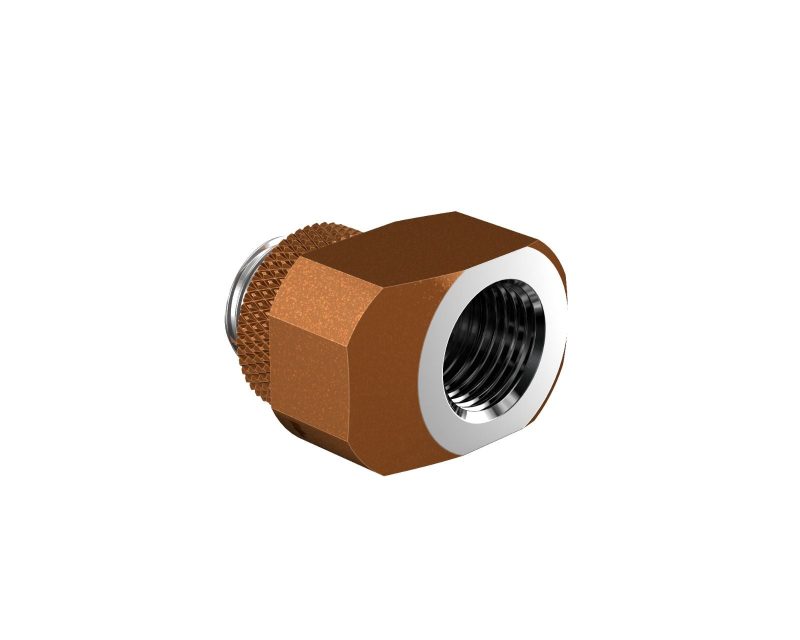 PrimoChill InterConnect SX Male to Female G 1/4in. Offset Full Rotary Fitting - Copper