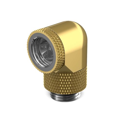 PrimoChill Male to Female G 1/4in. 90 Degree SX Dual Rotary Elbow Fitting - PrimoChill - KEEPING IT COOL Candy Gold