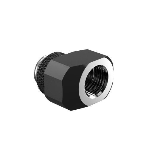 PrimoChill InterConnect SX Male to Female G 1/4in. Offset Full Rotary Fitting - Satin Black