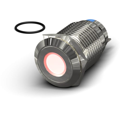 PrimoChill Silver Aluminum Momentary Vandal Resistant Switch - 22mm - PrimoChill - KEEPING IT COOL Red LED Dot