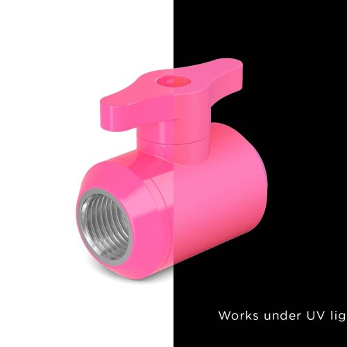 PrimoChill Female to Female G 1/4 Drain Ball Valve - PrimoChill - KEEPING IT COOL UV Pink