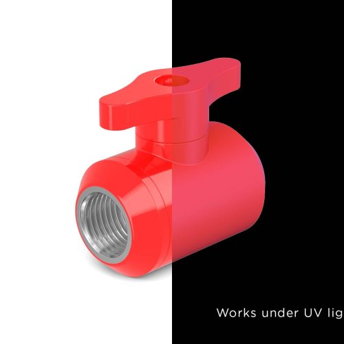 PrimoChill Female to Female G 1/4 Drain Ball Valve - PrimoChill - KEEPING IT COOL UV Red