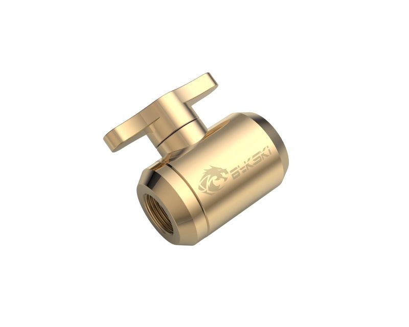 Bykski G 1/4in. Female to Female Drain Ball Valve (B-DV-CEV2) - Gold