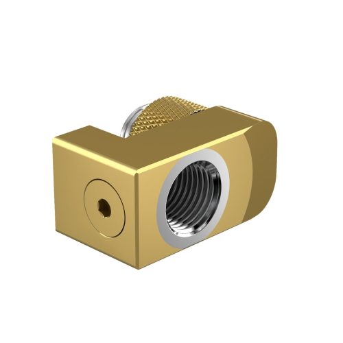 PrimoChill Male to Female G 1/4in. Supported Offset Rotary Fitting - Candy Gold